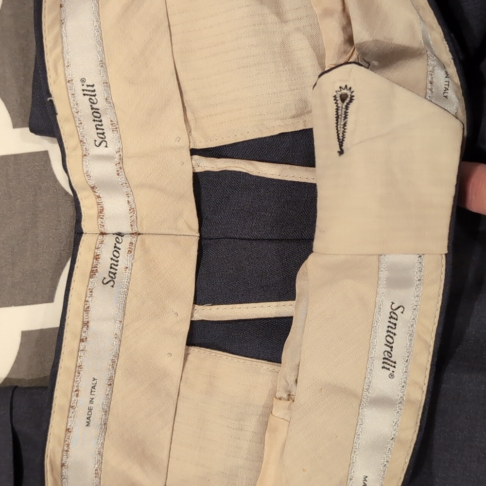 Santorelli Slacks Men’s 33x28 Blue 100% Wool Dress Pants Made In ITALY EUC - Picture 3 of 7